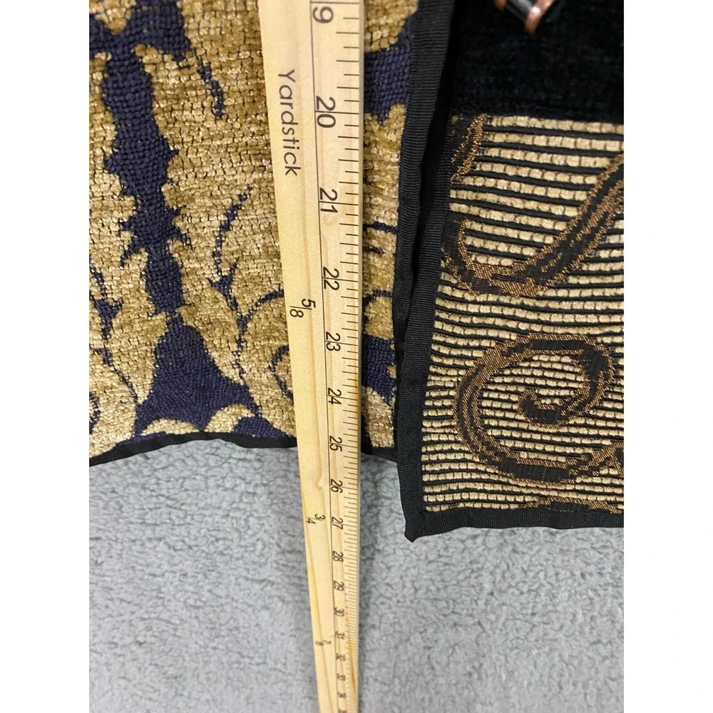 Market by Chico's Jacket M Purple Gold Brocade Velvet Patchwork Boho‎ Artsy